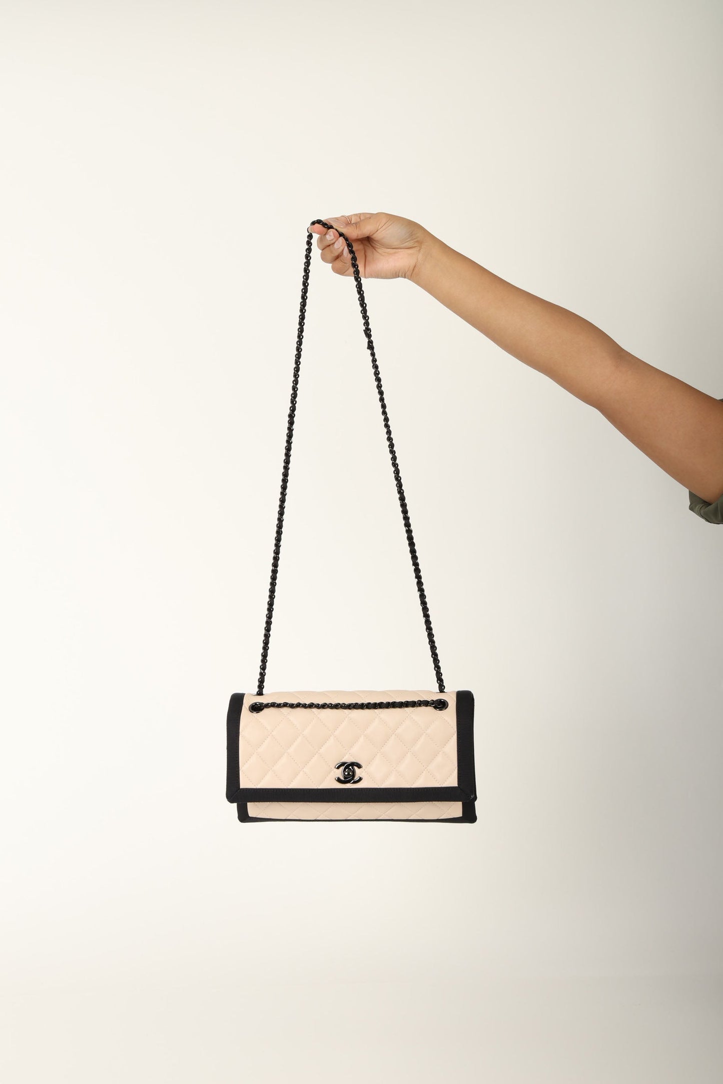 Chanel 2015 Lambskin Grosgrain Flap Bag
