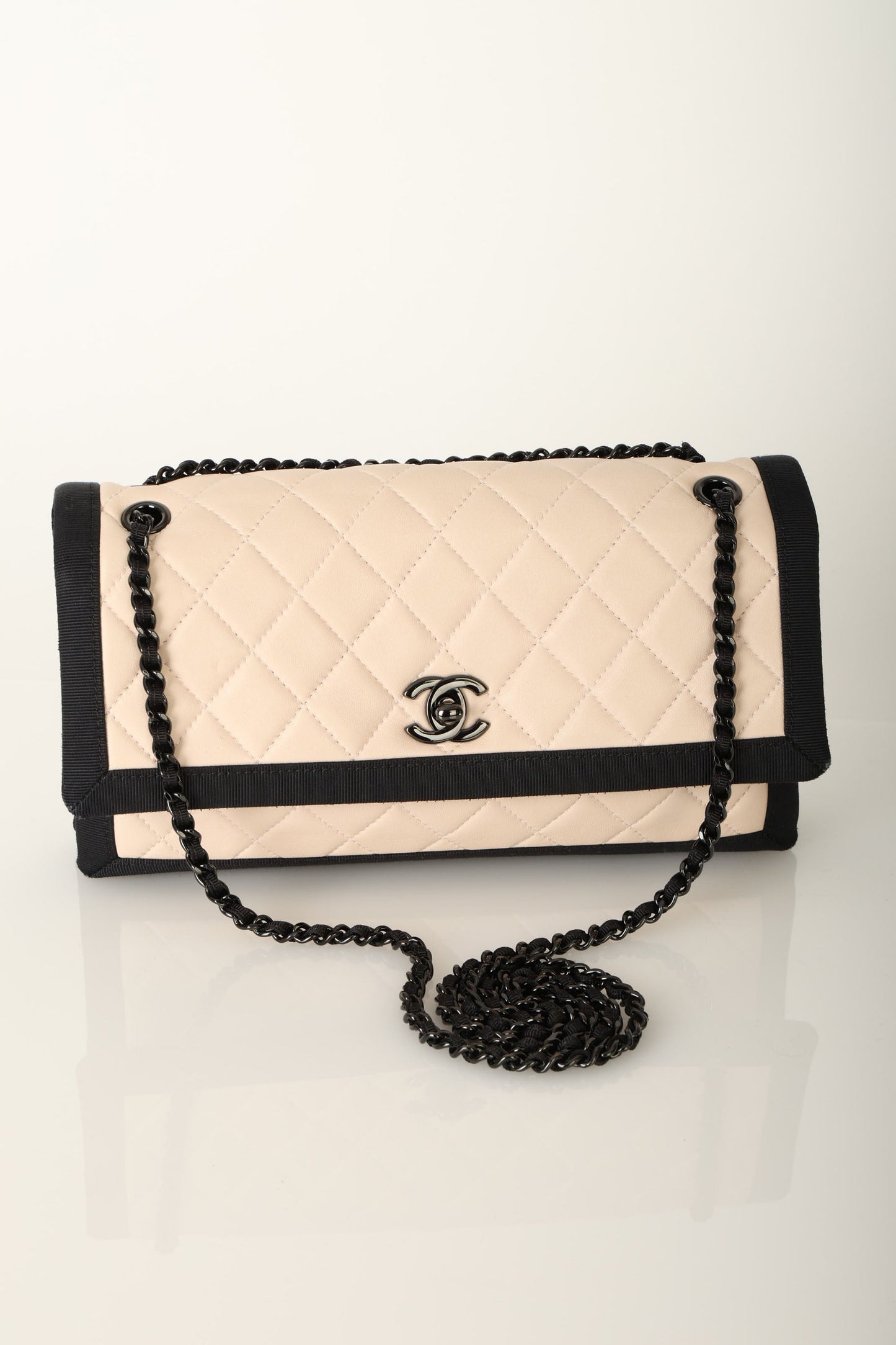 Chanel 2015 Lambskin Grosgrain Flap Bag