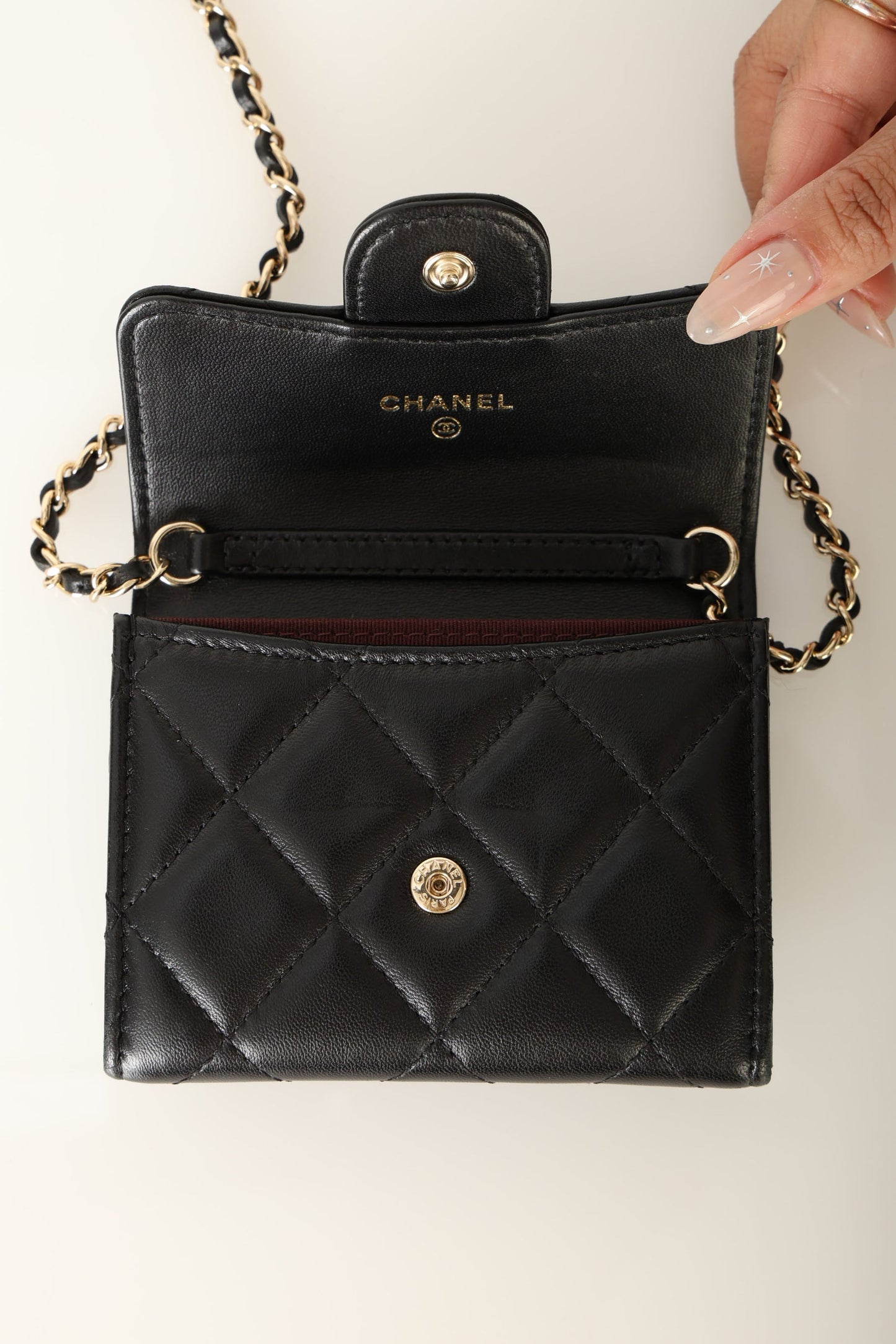 Chanel 2020 Lambskin Cardholder on Chain