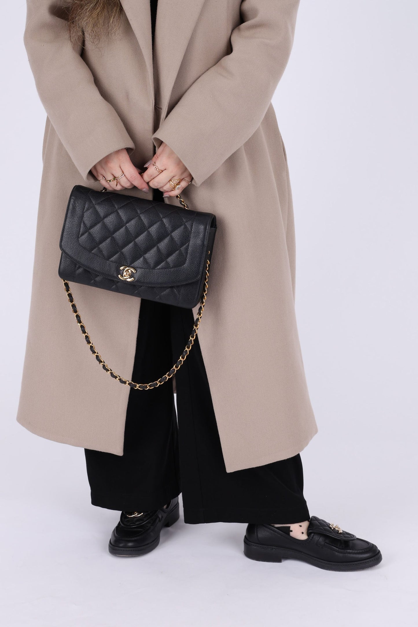 Extremely Rare Chanel 1994 Caviar Medium Diana