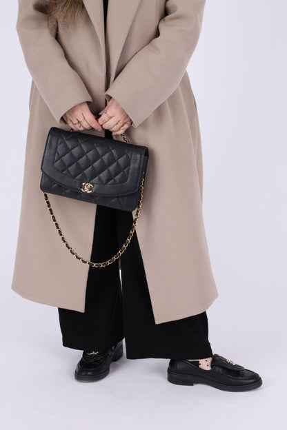 Extremely Rare Chanel 1994 Caviar Medium Diana