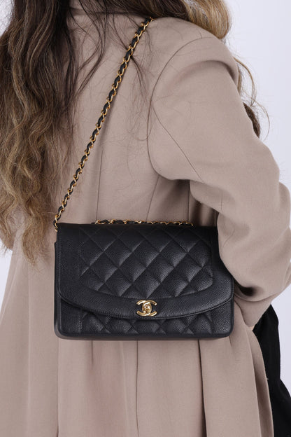 Extremely Rare Chanel 1994 Caviar Medium Diana