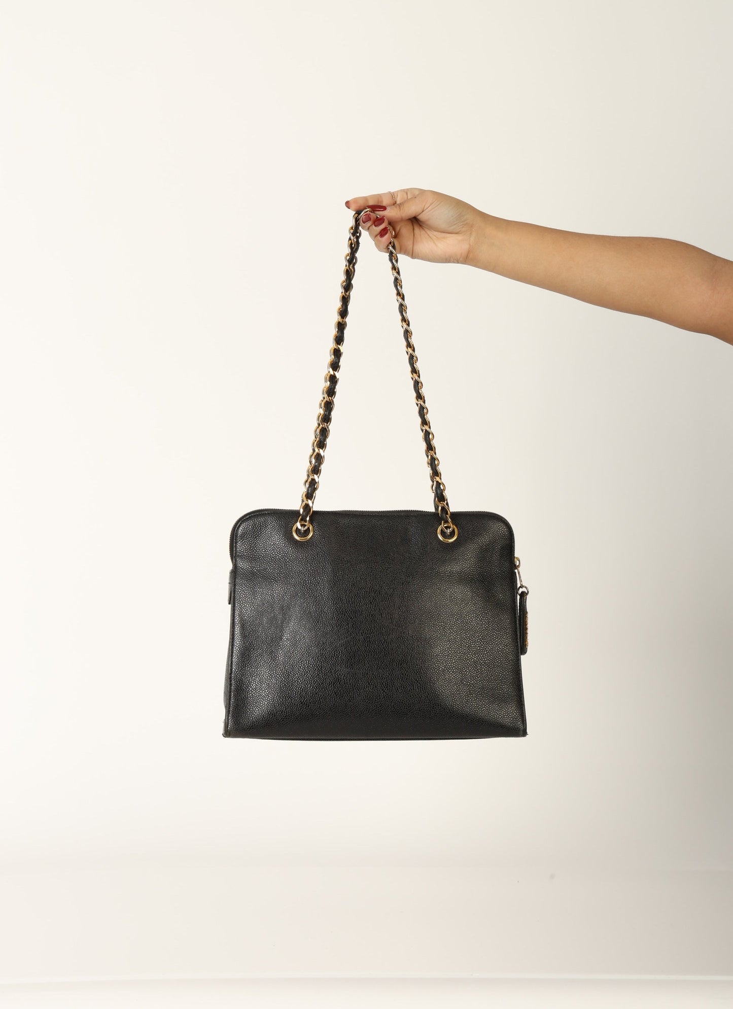 Chanel 1997 Caviar Turnlock Zip Tote