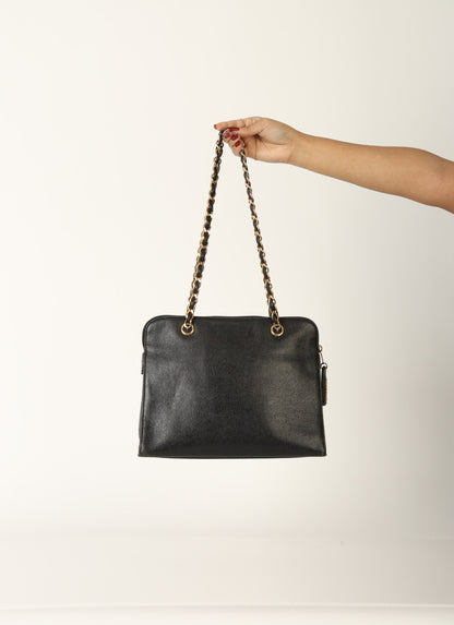 Chanel 1997 Caviar Turnlock Zip Tote