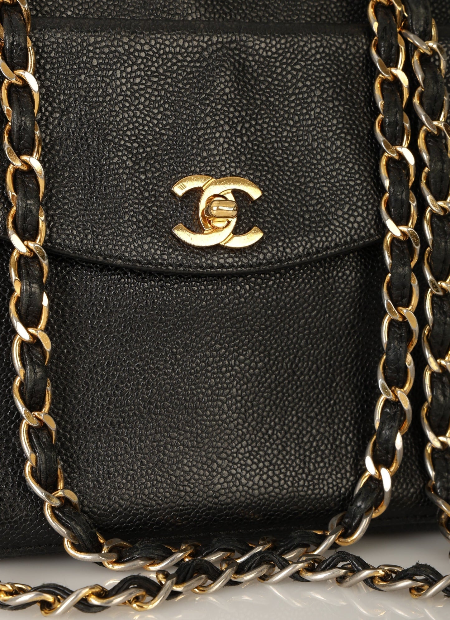 Chanel 1997 Caviar Turnlock Zip Tote