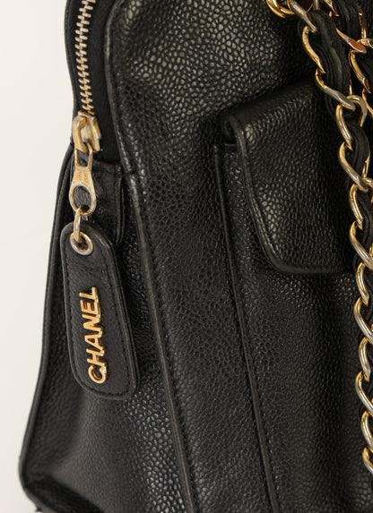 Chanel 1997 Caviar Turnlock Zip Tote