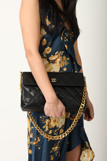 Chanel 2002 Caviar Clutch w/ Chain