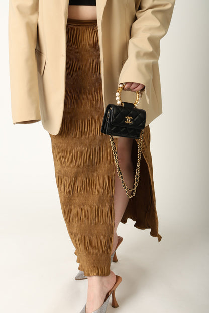 Chanel 2021 Lambskin Pearl Bracelet Bag