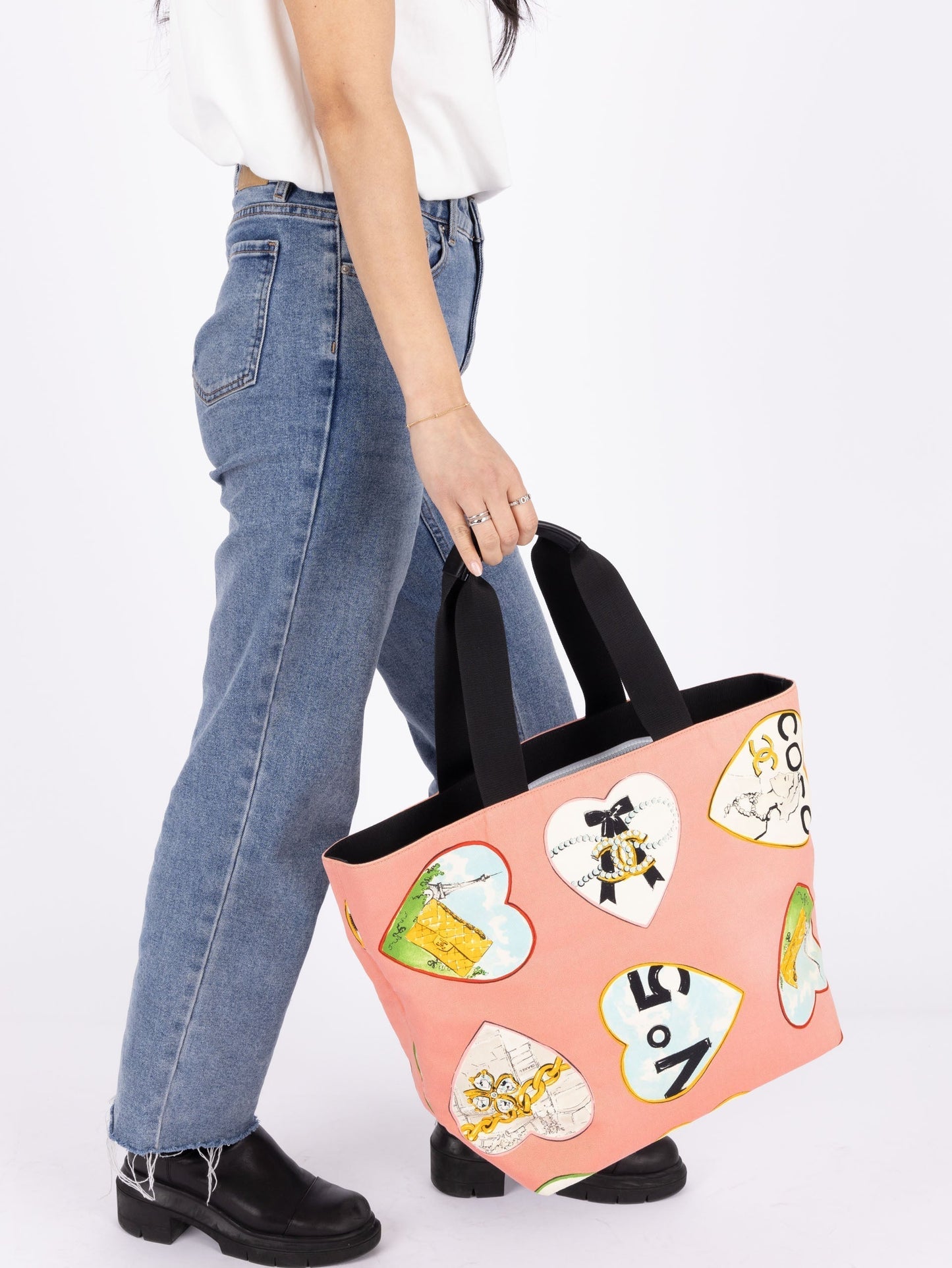 Chanel 2005 Canvas Coco Hearts Tote