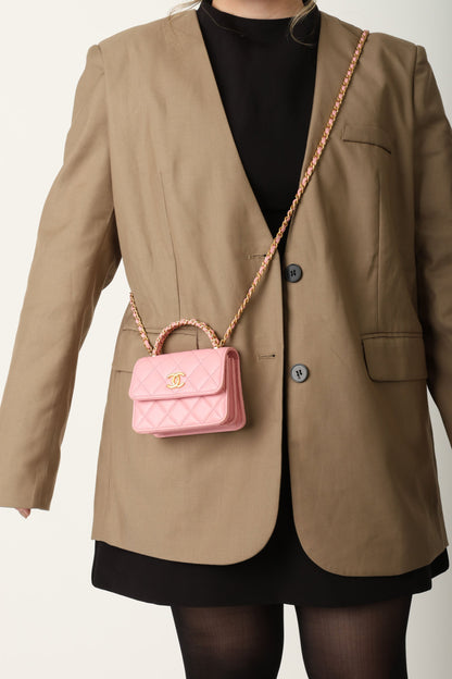 Chanel 2022 Lambskin Mini Top Handle