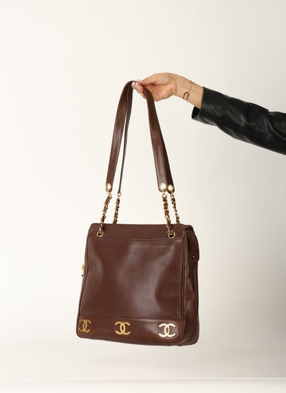 Chanel 1994 Caviar Logo Tote