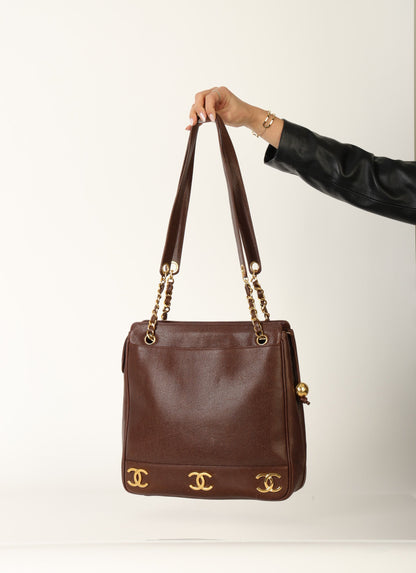 Chanel 1994 Caviar Logo Tote