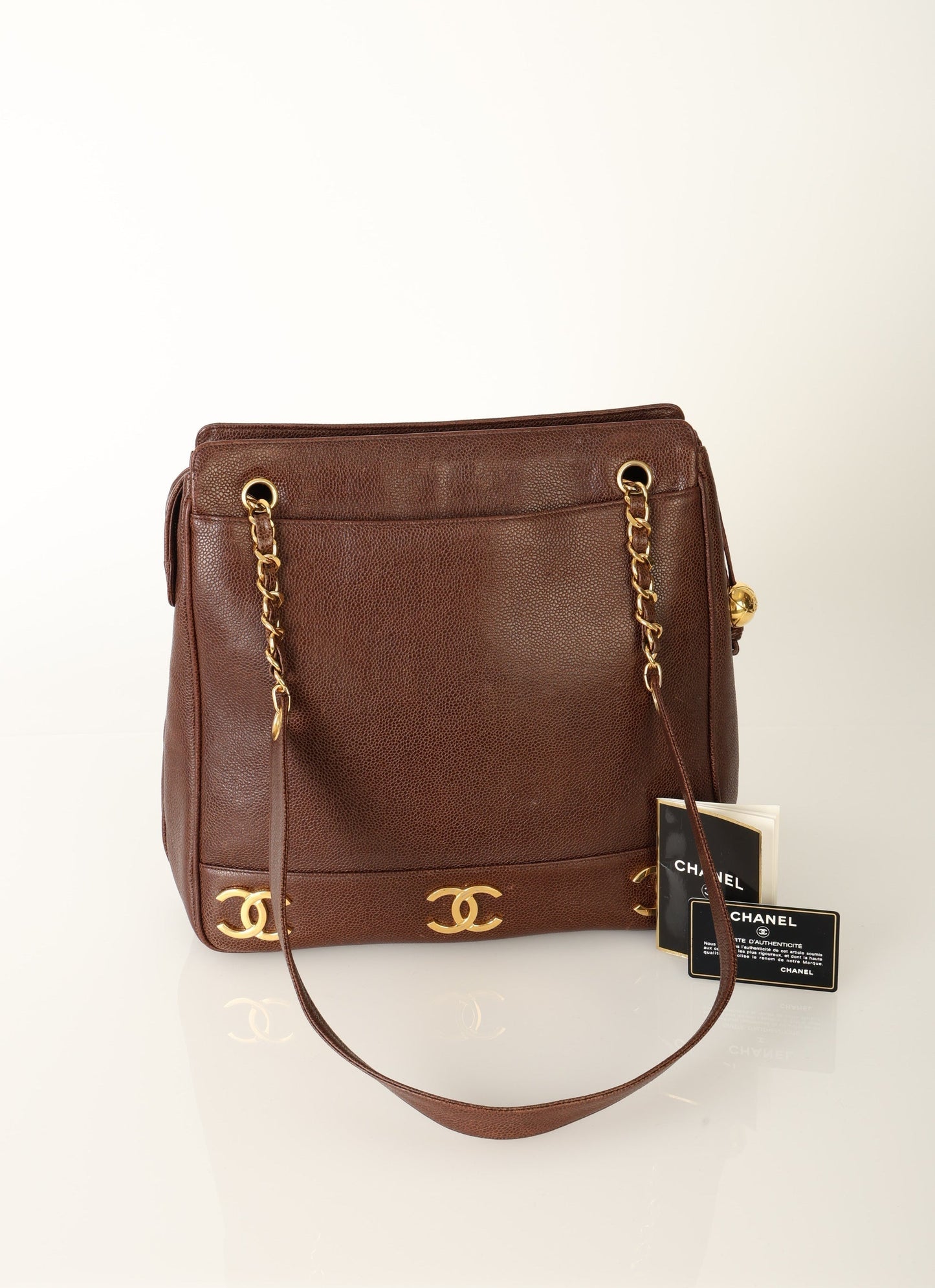 Chanel 1994 Caviar Logo Tote