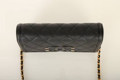 Chanel 2018 Caviar Filigree Wallet on Chain