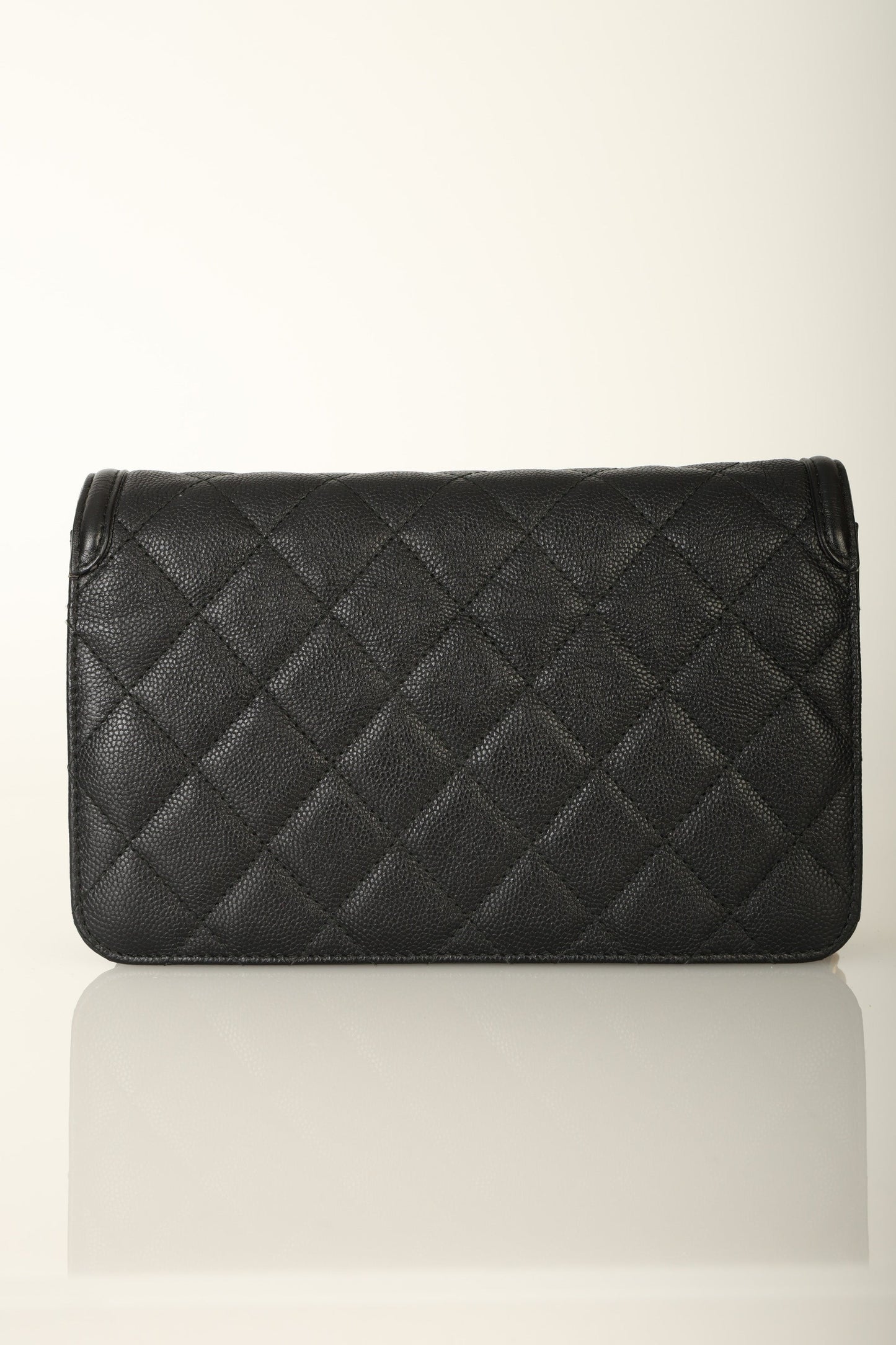 Chanel 2018 Caviar Filigree Wallet on Chain