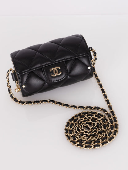 Chanel 2021 Lambskin Minaudi??re on Chain