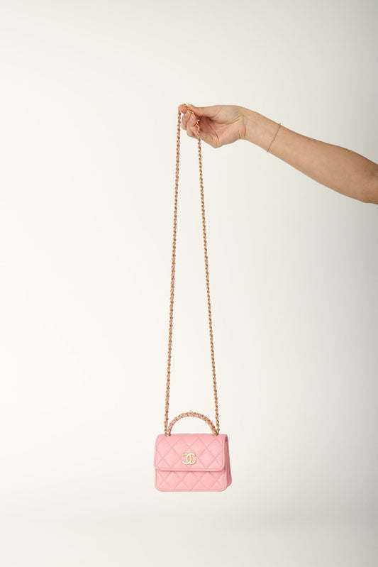 Chanel 2022 Lambskin Mini Top Handle