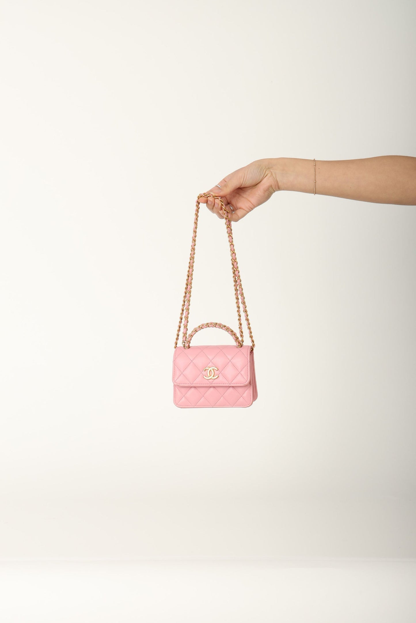 Chanel 2022 Lambskin Mini Top Handle