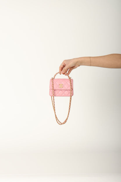 Chanel 2022 Lambskin Mini Top Handle
