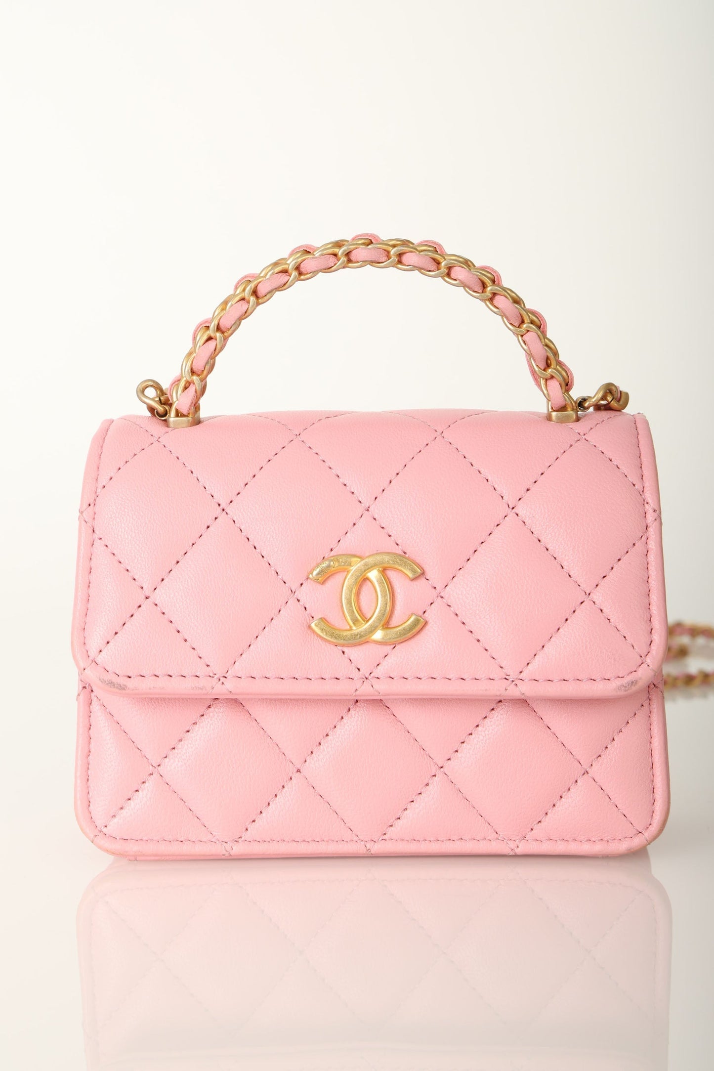 Chanel 2022 Lambskin Mini Top Handle