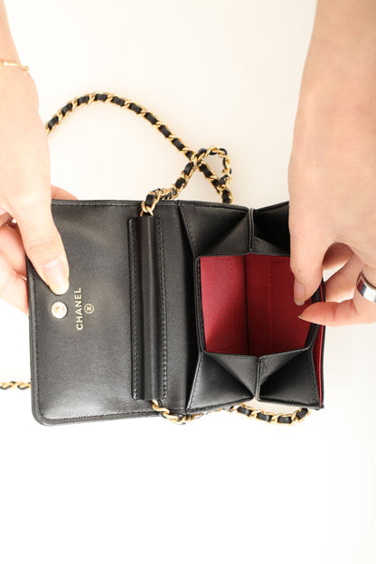 Chanel 2021 Lambskin Pearl Bracelet Bag