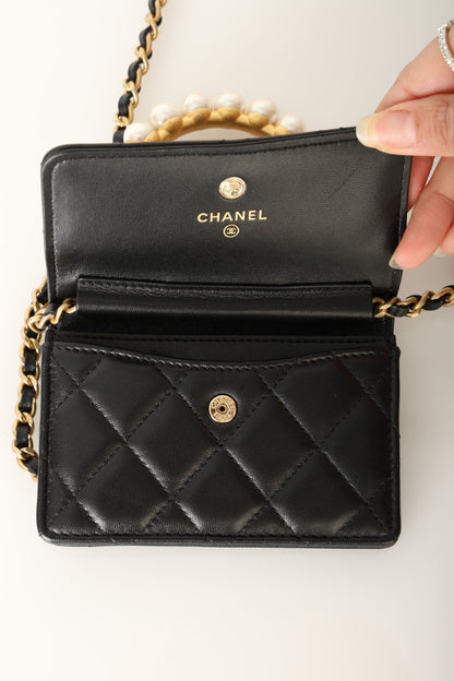 Chanel 2021 Lambskin Pearl Bracelet Bag