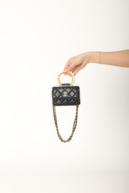Chanel 2021 Lambskin Pearl Bracelet Bag