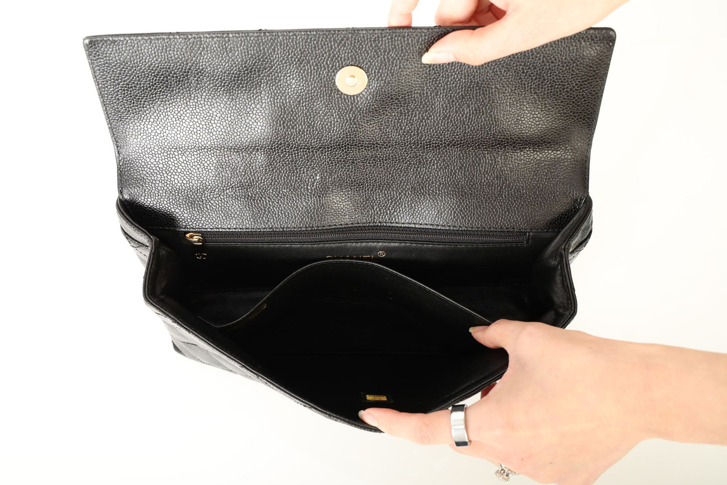 Chanel 2002 Caviar Clutch w/ Chain
