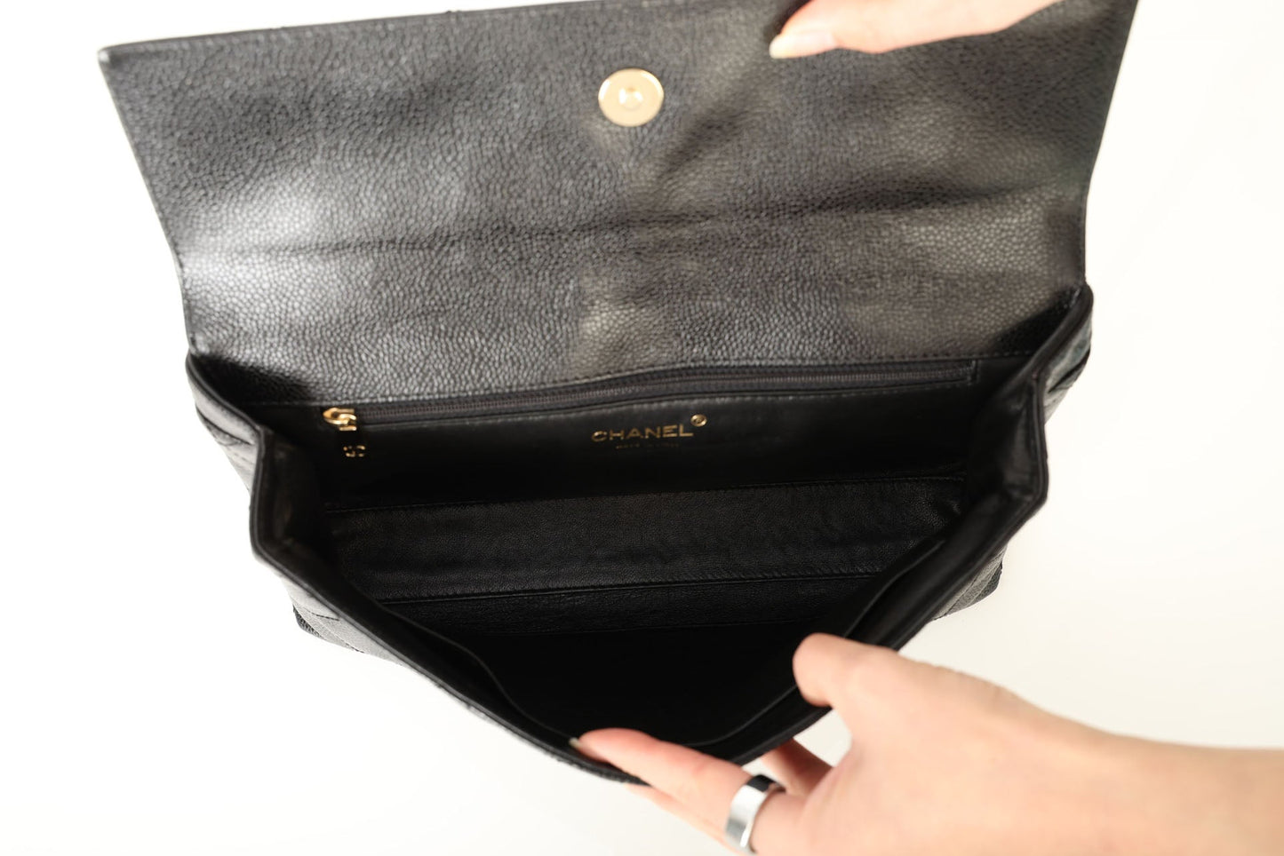 Chanel 2002 Caviar Clutch w/ Chain