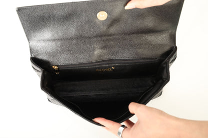 Chanel 2002 Caviar Clutch w/ Chain
