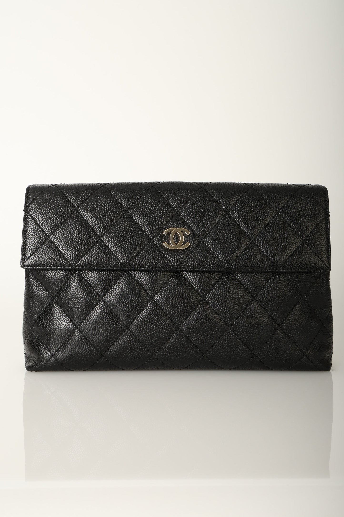 Chanel 2002 Caviar Clutch w/ Chain