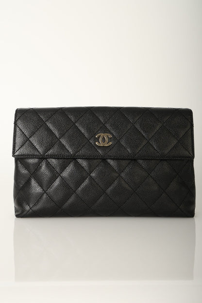 Chanel 2002 Caviar Clutch w/ Chain