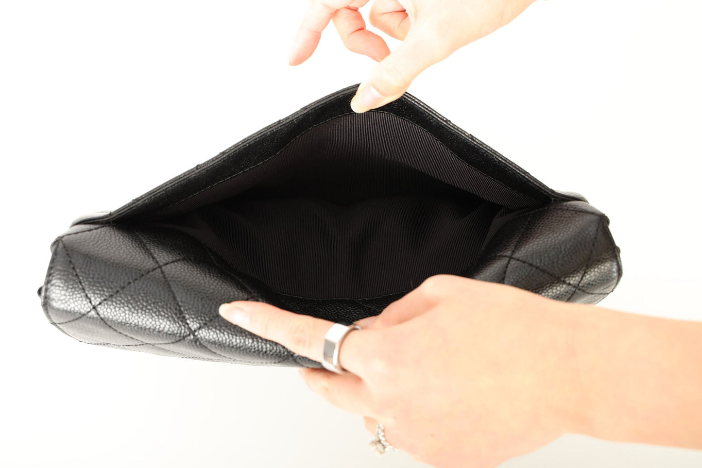 Chanel 2002 Caviar Clutch w/ Chain