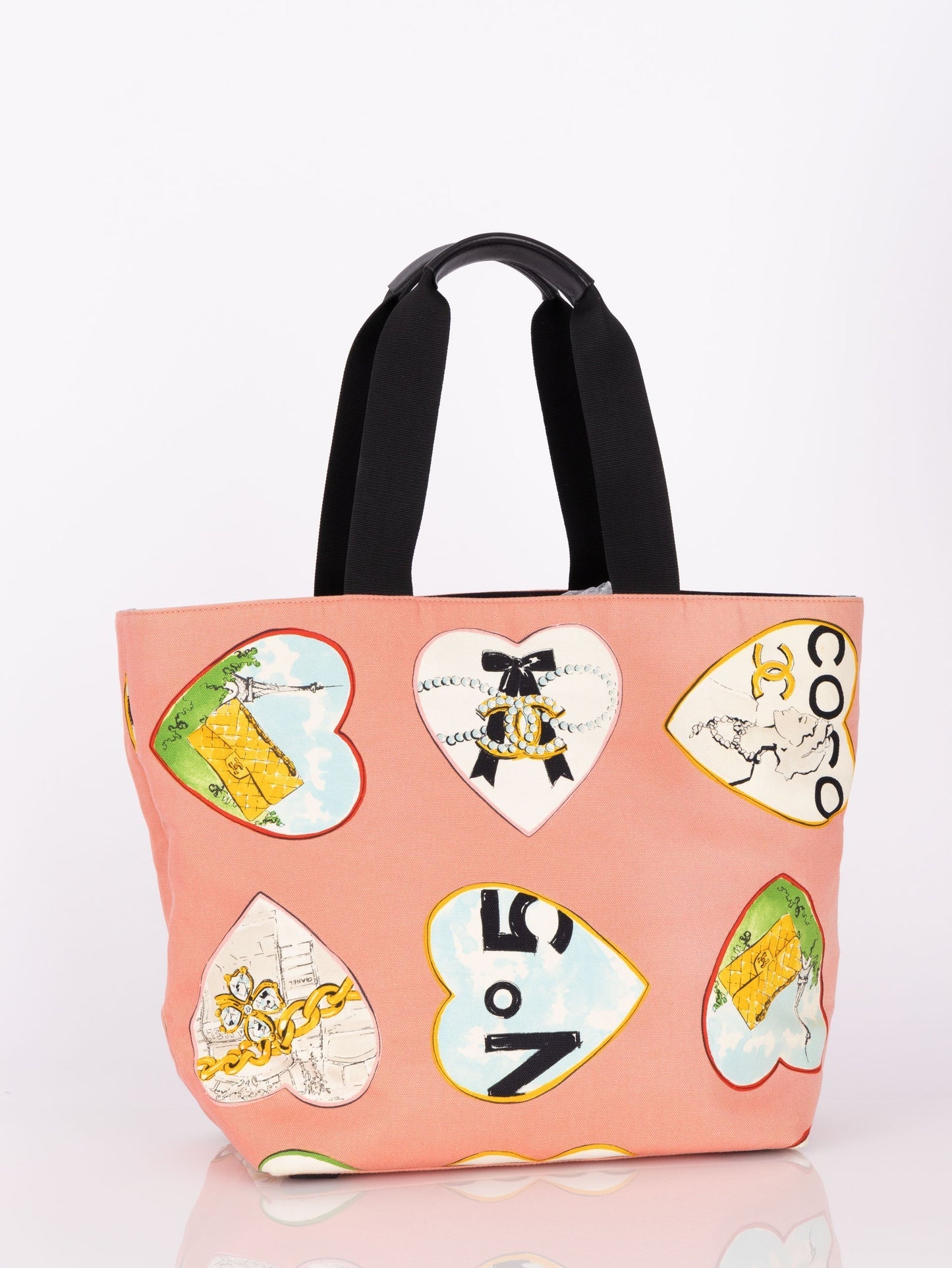 Chanel 2005 Canvas Coco Hearts Tote