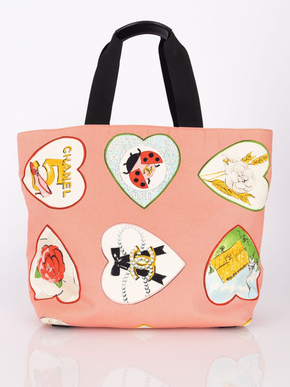 Chanel 2005 Canvas Coco Hearts Tote