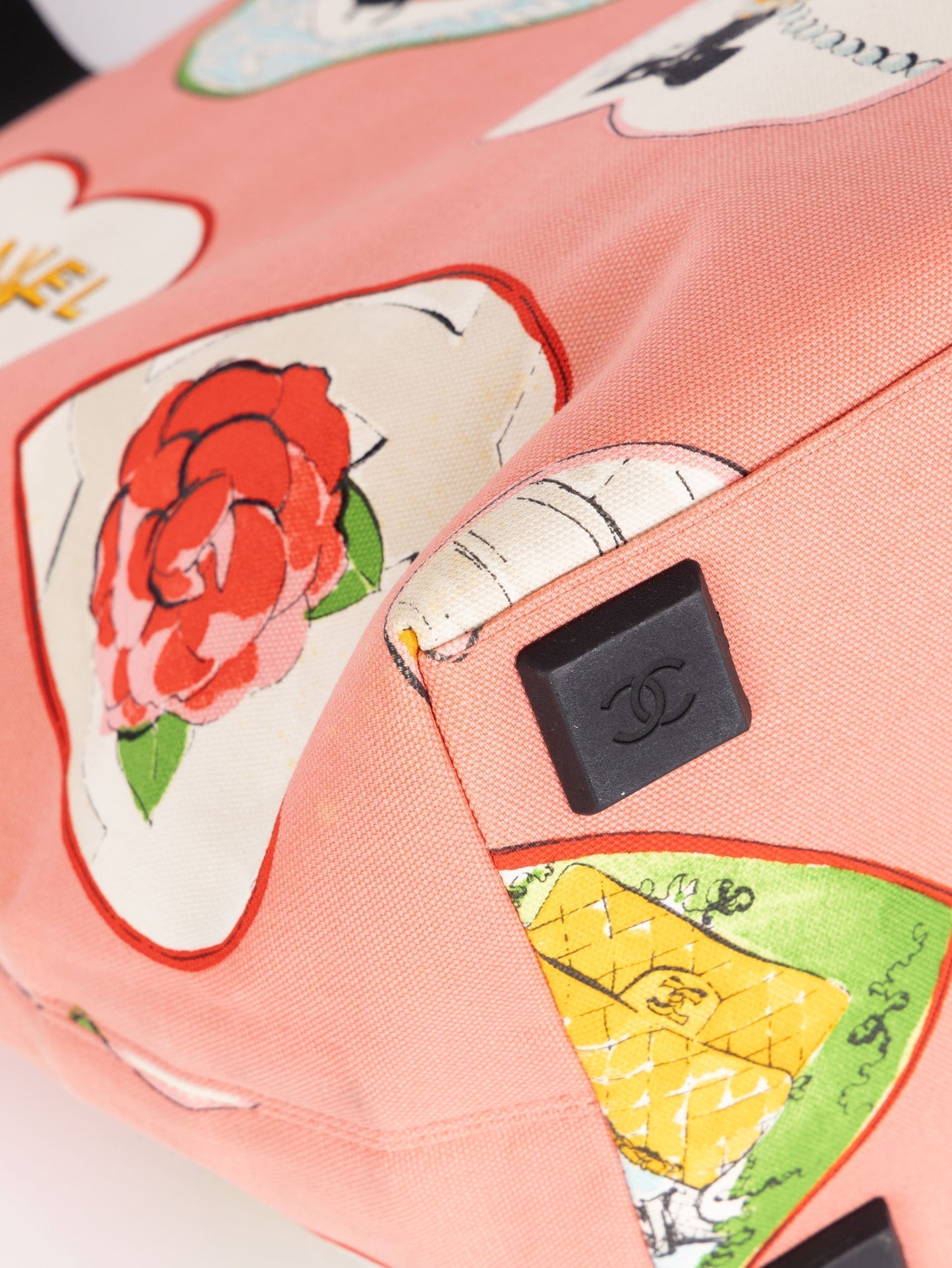 Chanel 2005 Canvas Coco Hearts Tote