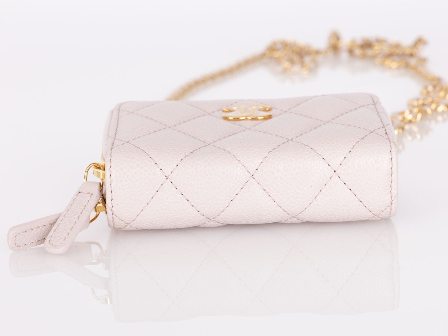 Chanel 2021 Caviar COCO Cardholder on Chain
