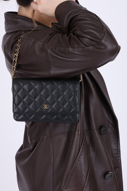 Chanel 2019 Caviar Wallet on Chain