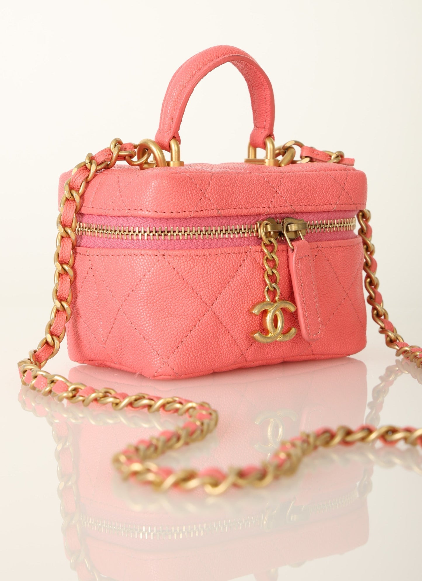 Chanel 2021 Caviar Top Handle Vanity