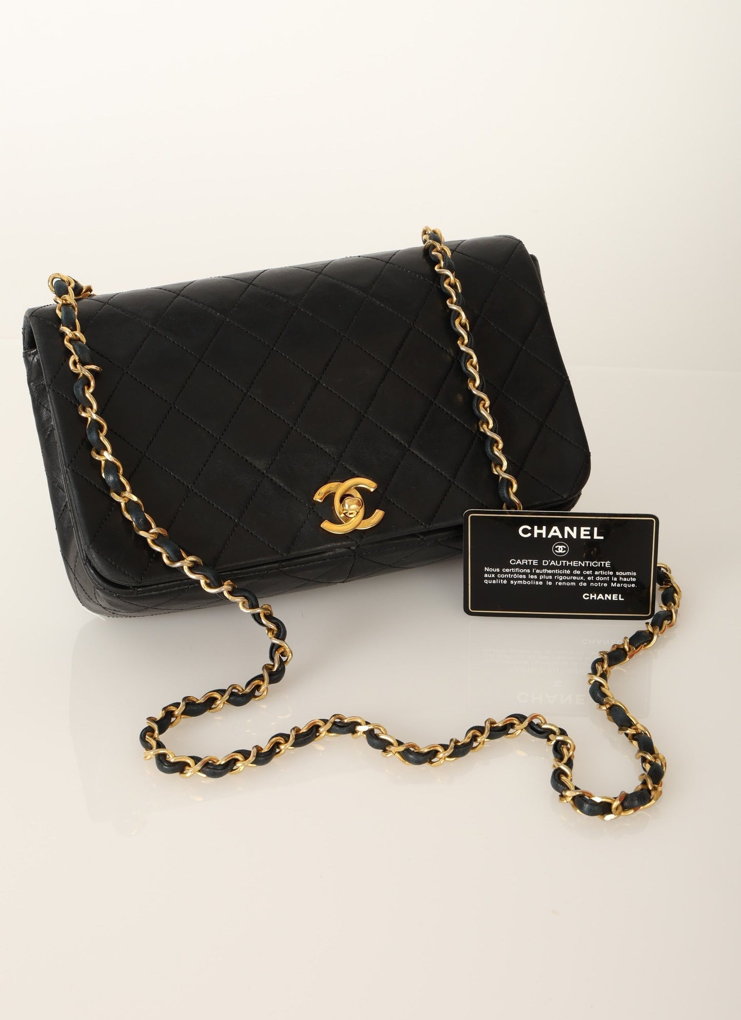 Chanel 1989 Lambskin Turnlock Medium Full Flap