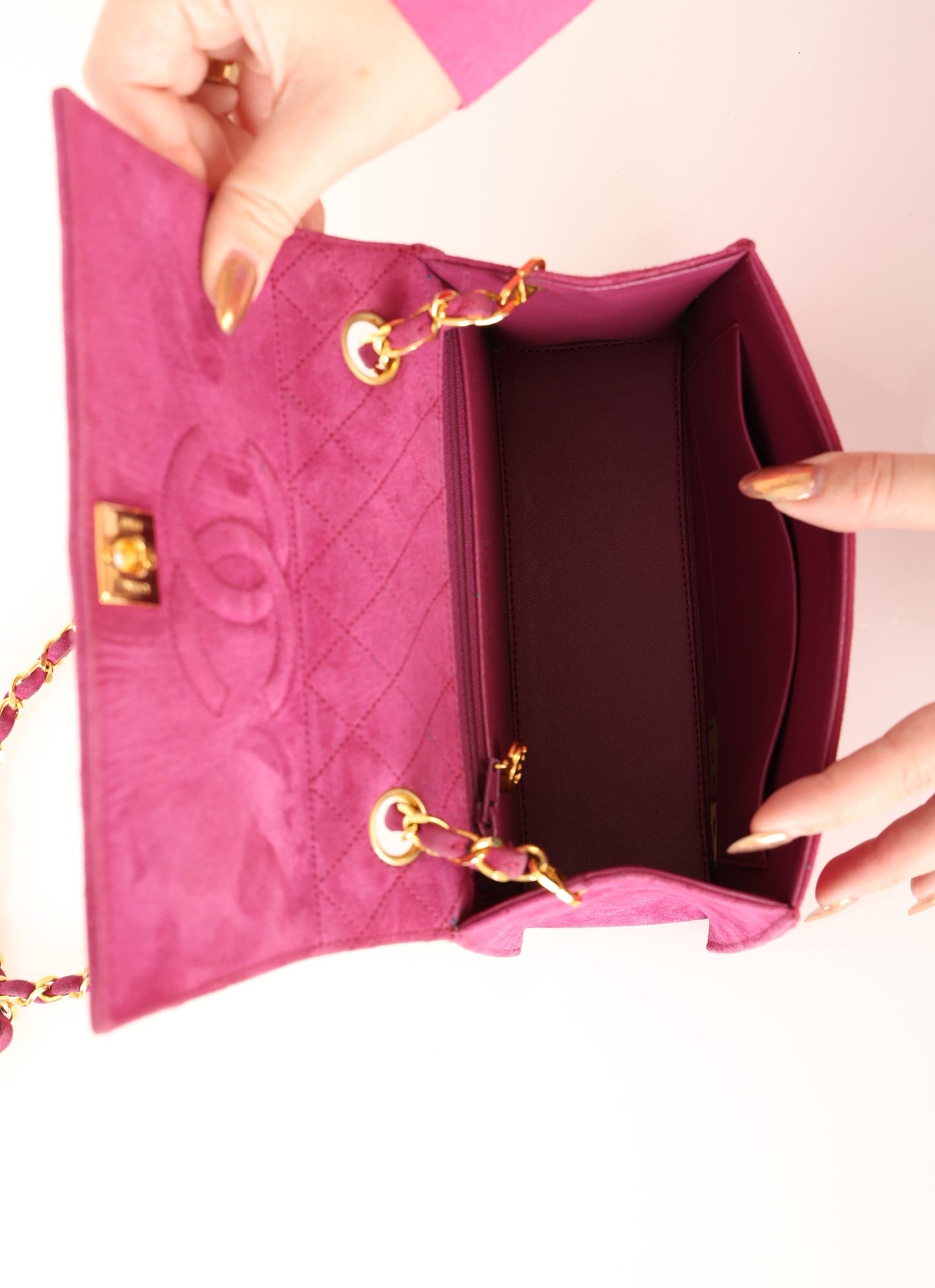 Chanel 1989 Suede Trapezoid Flap