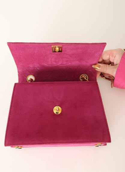 Chanel 1989 Suede Trapezoid Flap