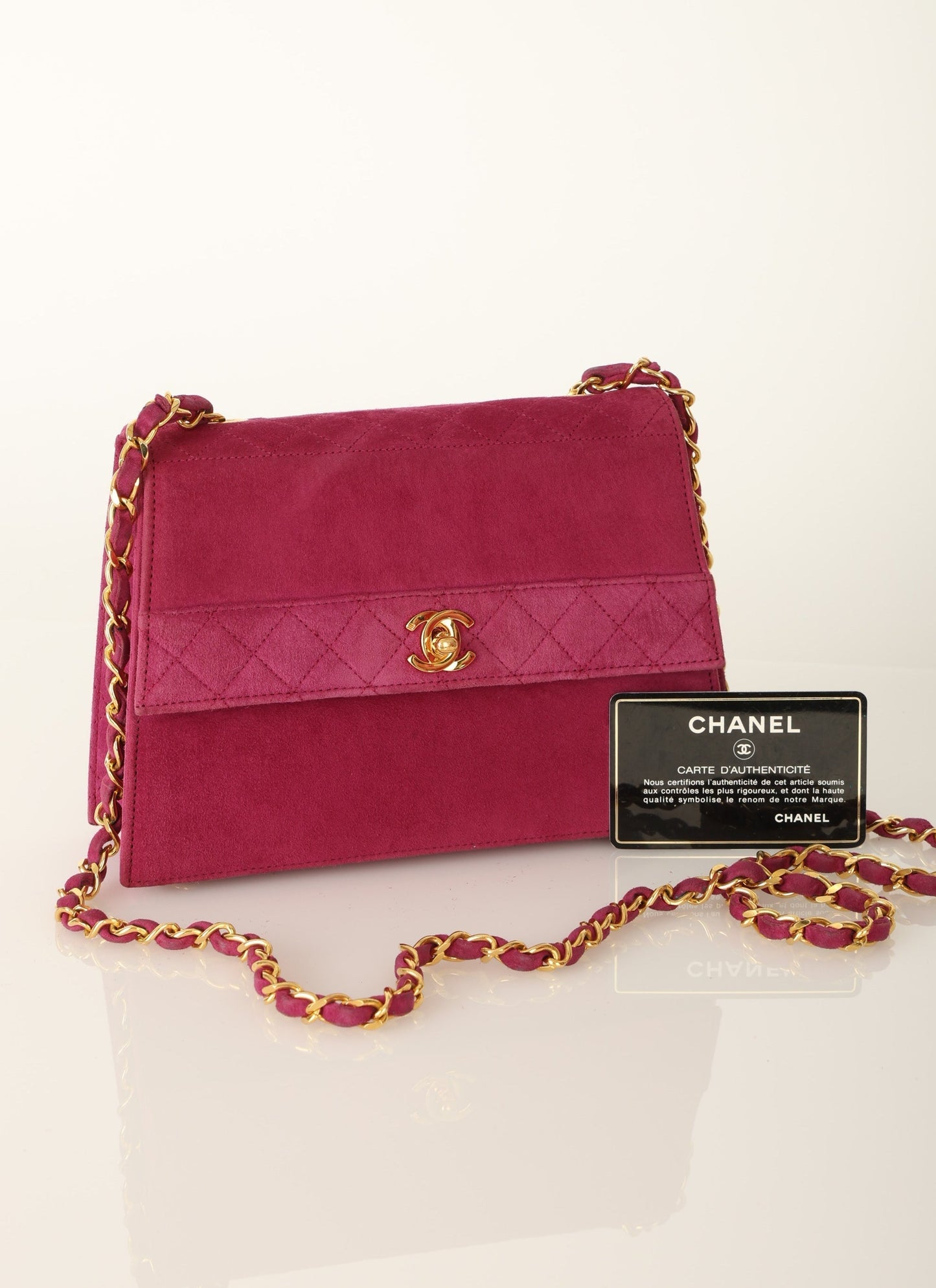 Chanel 1989 Suede Trapezoid Flap