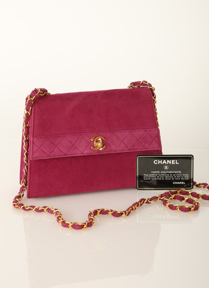Chanel 1989 Suede Trapezoid Flap
