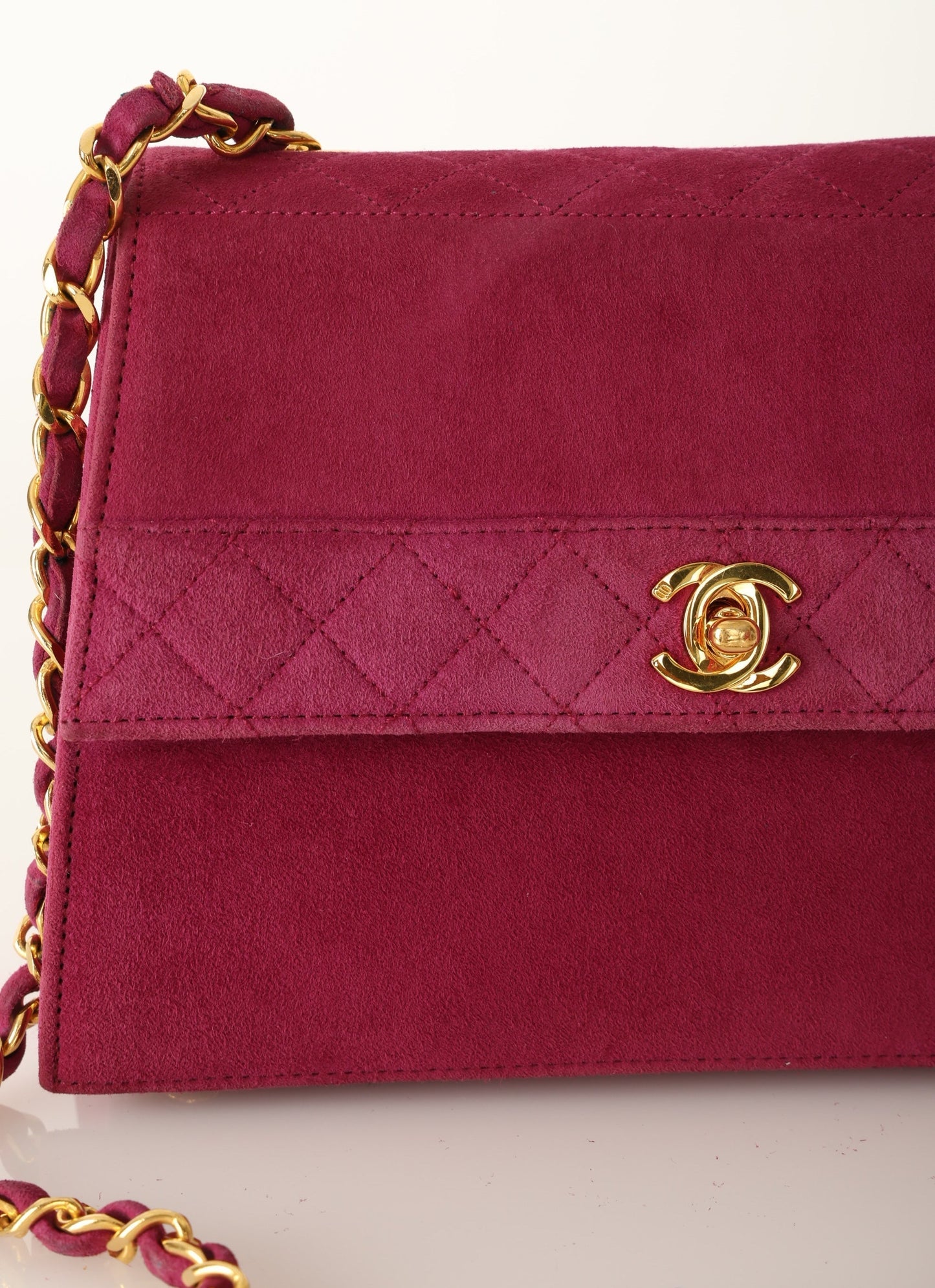 Chanel 1989 Suede Trapezoid Flap