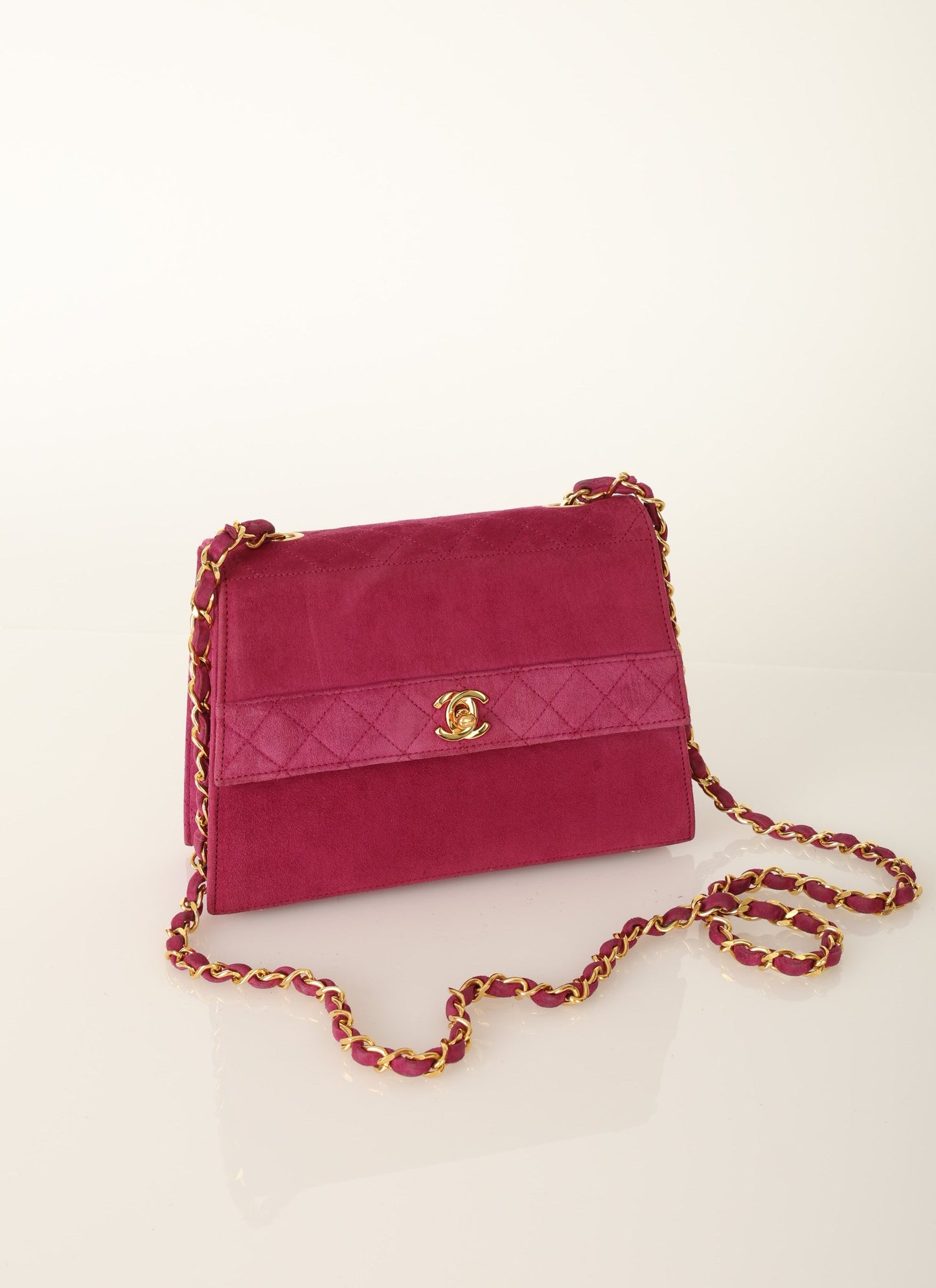 Chanel 1989 Suede Trapezoid Flap