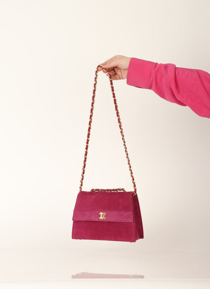 Chanel 1989 Suede Trapezoid Flap