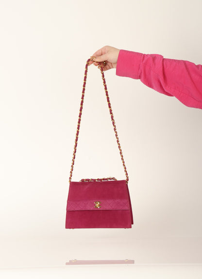 Chanel 1989 Suede Trapezoid Flap