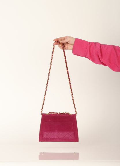 Chanel 1989 Suede Trapezoid Flap