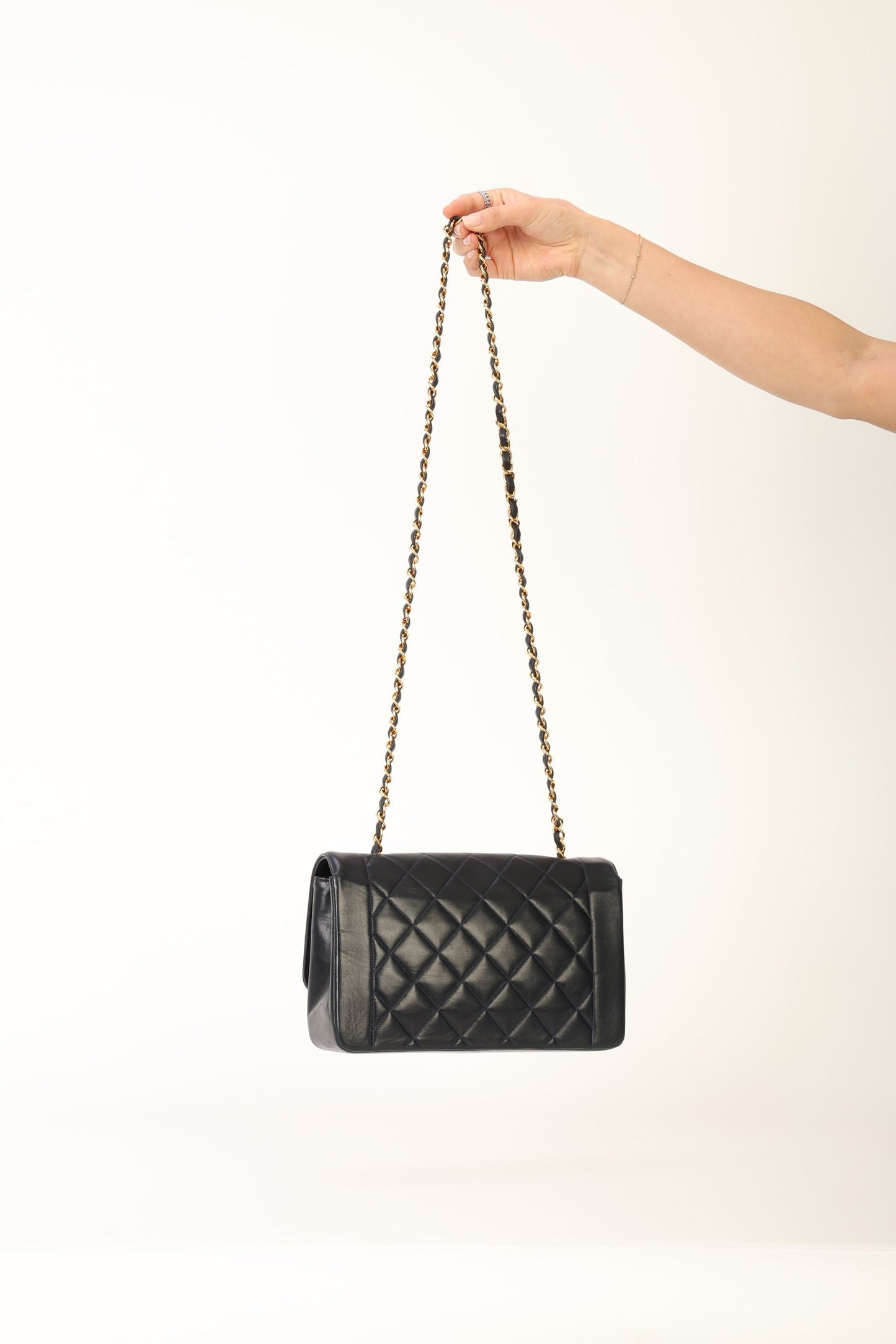 Chanel 1991 Lambskin Dark Navy Medium Diana